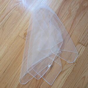 vintage 80s white nylon scarf sheer retro 27" x 26" square